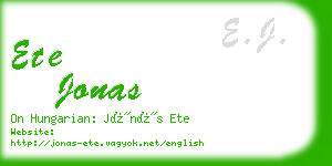 ete jonas business card